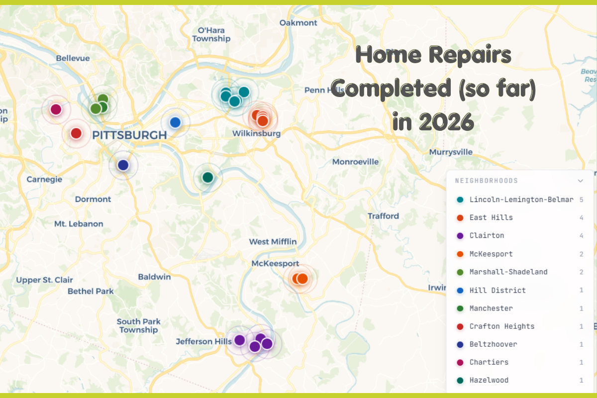 Map of completed home repairs as of Q1 2026